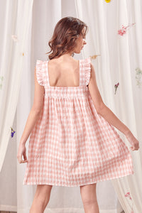 Pretty In Pink Gingham Smocked Dress