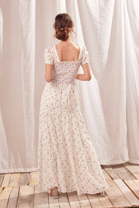 Emma White Floral Maxi Dress
