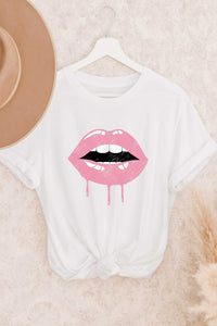 Drooling Lips Graphic T-Shirt