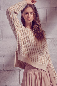 Darling Nikki Cable Knit Sweater