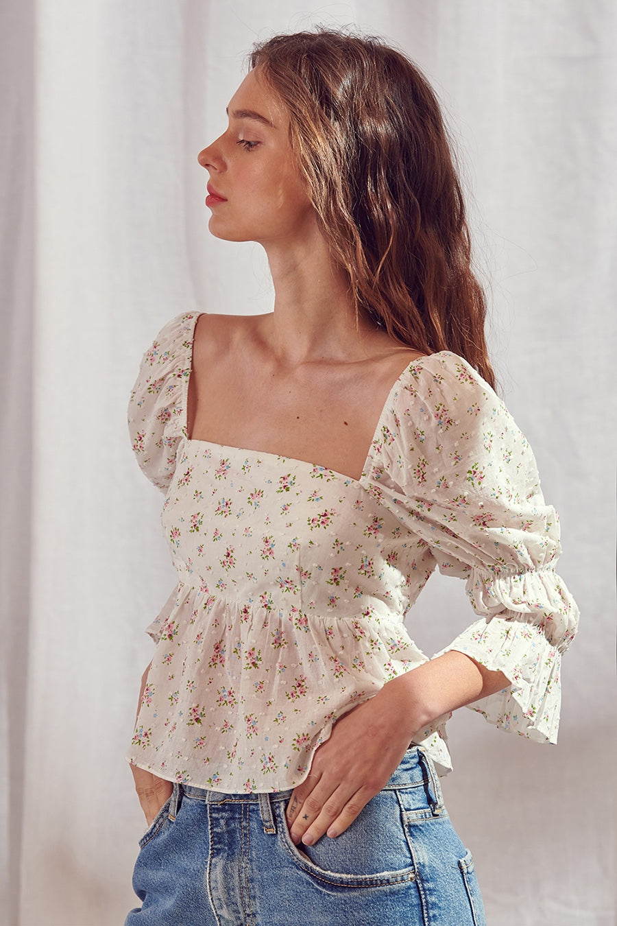 Emma Floral Puff Sleeve Top