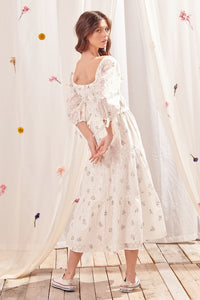 Caroline Lavender Floral Midi Dress
