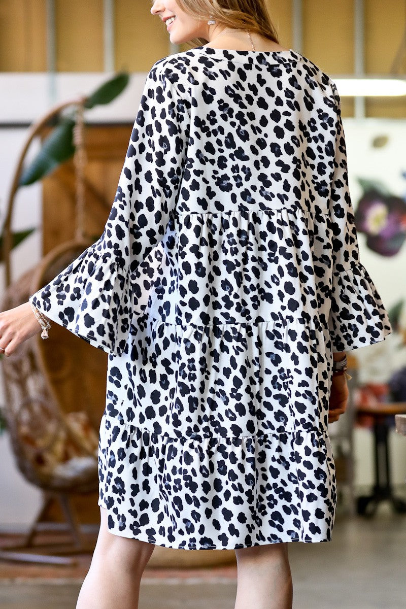 Bold Leopard Print Midi Dress