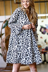 Bold Leopard Print Midi Dress