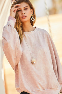 Rose Oversized Mineral Wash Top